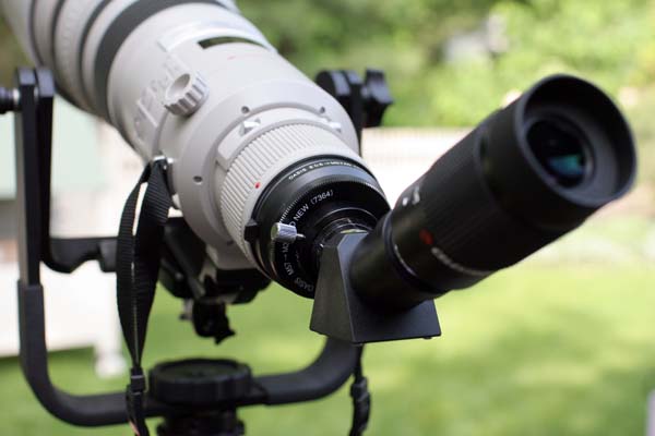 Spotting scope full assembly angled view - Canon EF Lens Spotting Scope