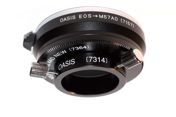 Borg adapter assembly with 7314, 7364, and 7157 part numbers visible - Canon EF Lens Spotting Scope